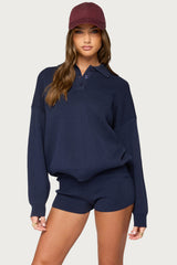 Lorie Oversized Knit Polo Sweater