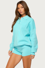 Lorie Oversized Knit Polo Sweater