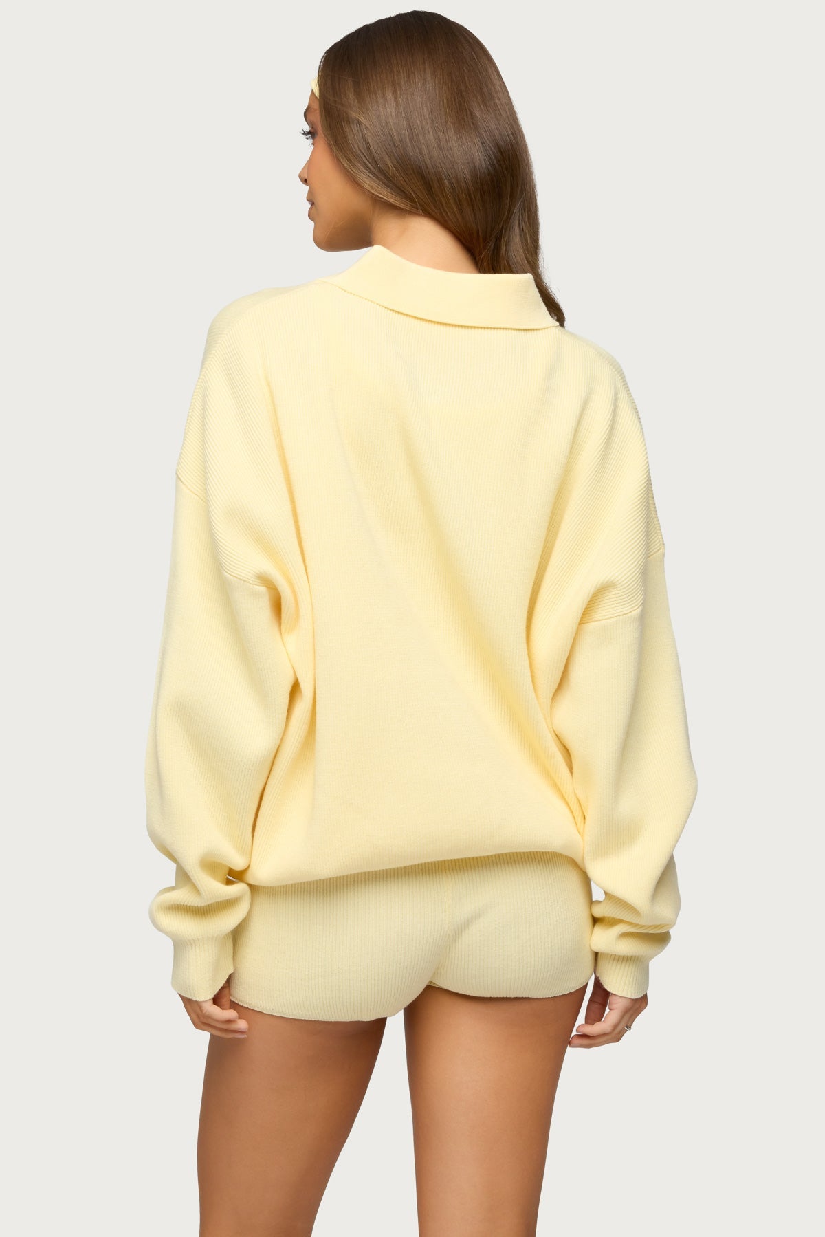 Lorie Oversized Knit Polo Sweater