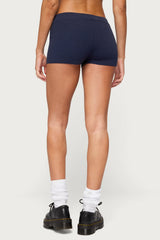 Lorie Mid Rise Ribbed Knit Shorts