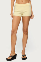 Lorie Mid Rise Ribbed Knit Shorts