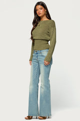 Tezi Boat Neck Light Knit Top