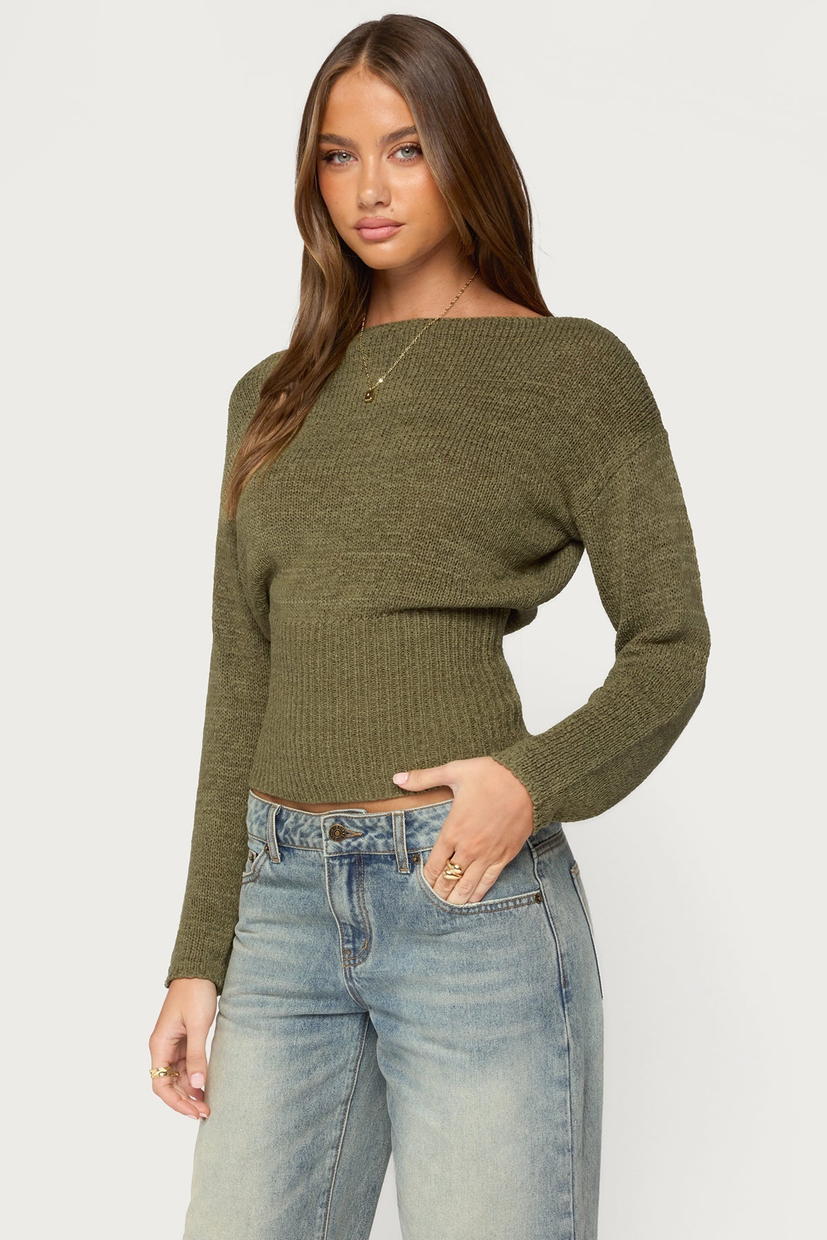 Tezi Boat Neck Light Knit Top