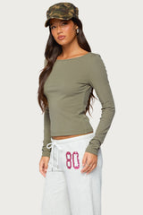 Savi Boat Neck Long Sleeve Top