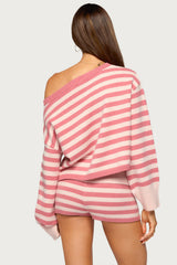 Saphi Striped Oversized Knit Sweater