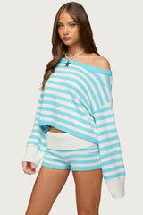 Saphi Striped Oversized Knit Sweater