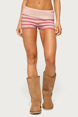 Saphi Striped Foldover Knit Shorts