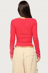 Loria Striped Boat Neck Top