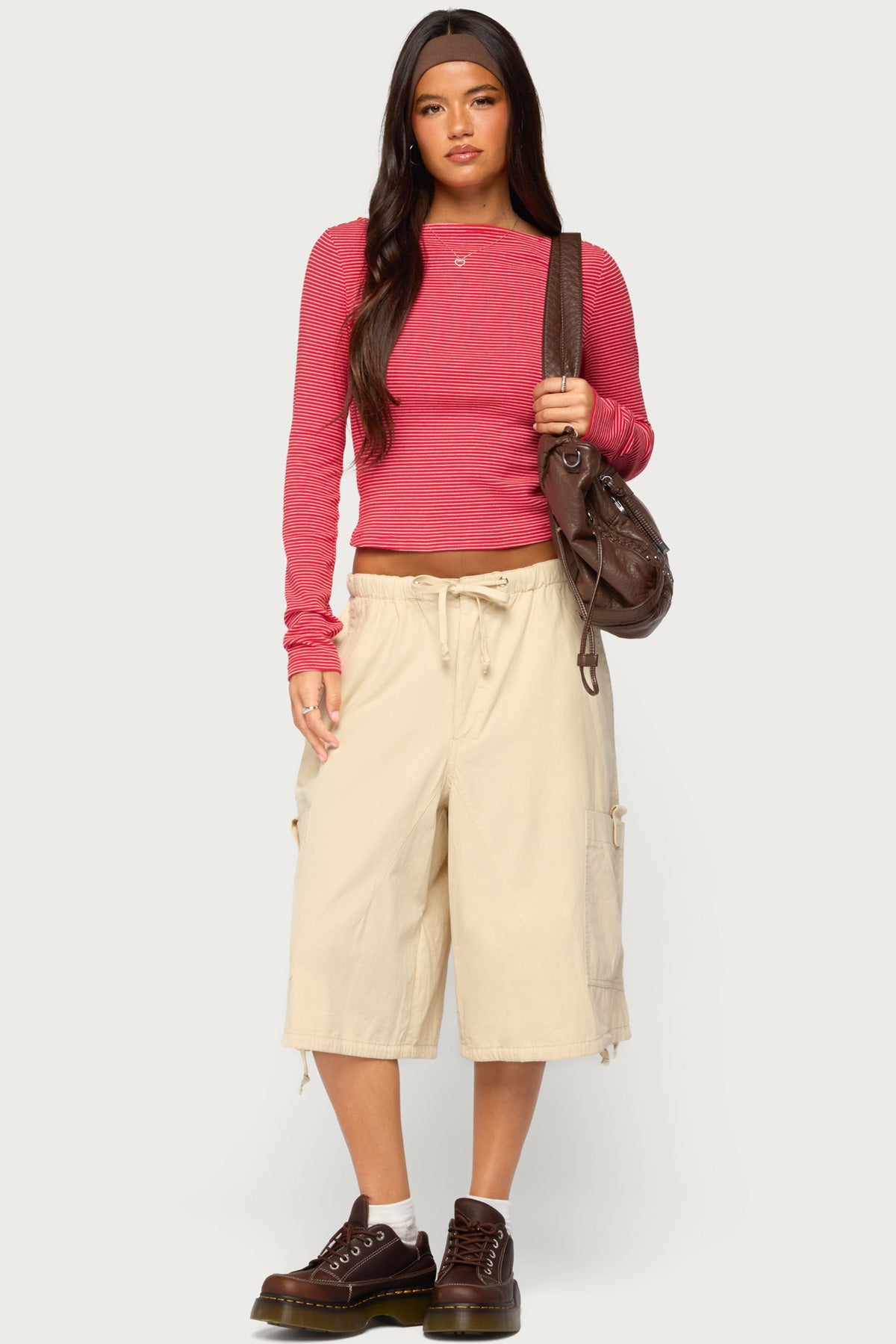 Loria Striped Boat Neck Top