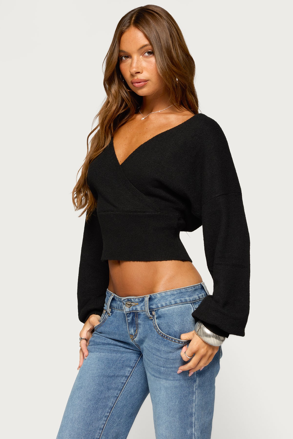 Lillia V Neck Wrap Sweater
