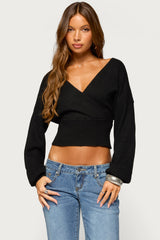 Lillia V Neck Wrap Sweater