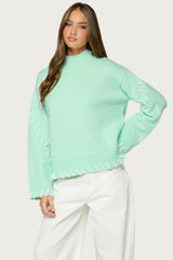 Indah Contrast Stitch Oversized Sweater