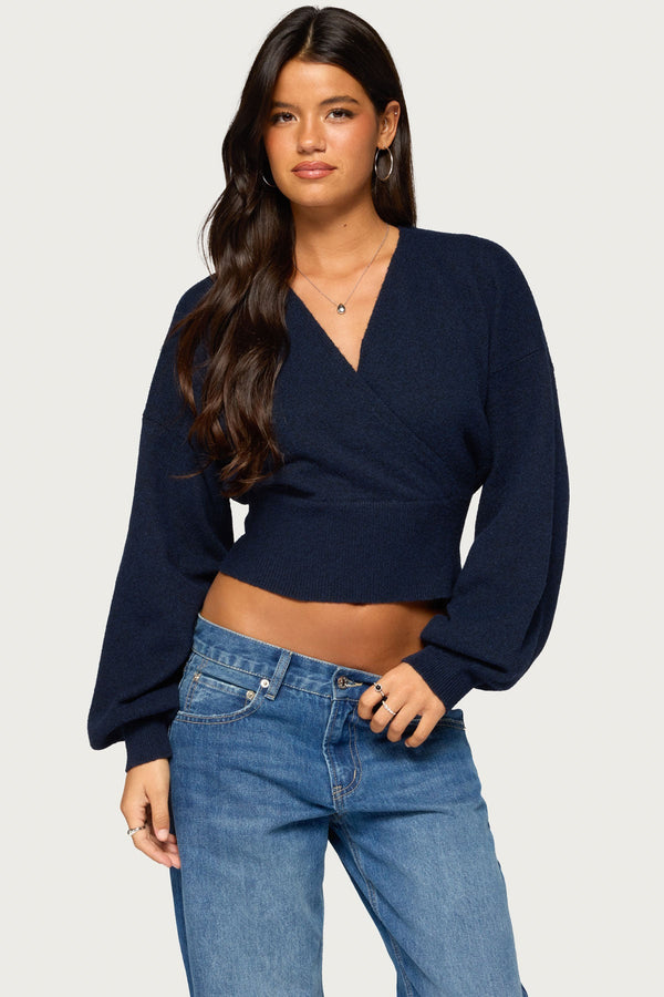 Lillia V Neck Wrap Sweater view 1