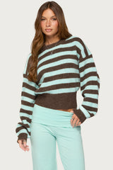 Penelope Fuzzy Striped Sweater