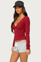 Doron V Neck Long Sleeve Top