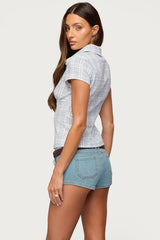 Naiah Plaid Tailored Button Up Shirt