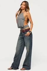 Damarey Chain Backless Halter Top