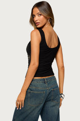 Isiadora Beaded Scoop Neck Tank Top