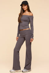 Oriane Foldover Flared Leggings