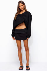 Nayel Fleece Foldover Mini Skirt