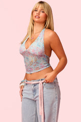 Barbie™ Fever Paisley Mesh Halter Top