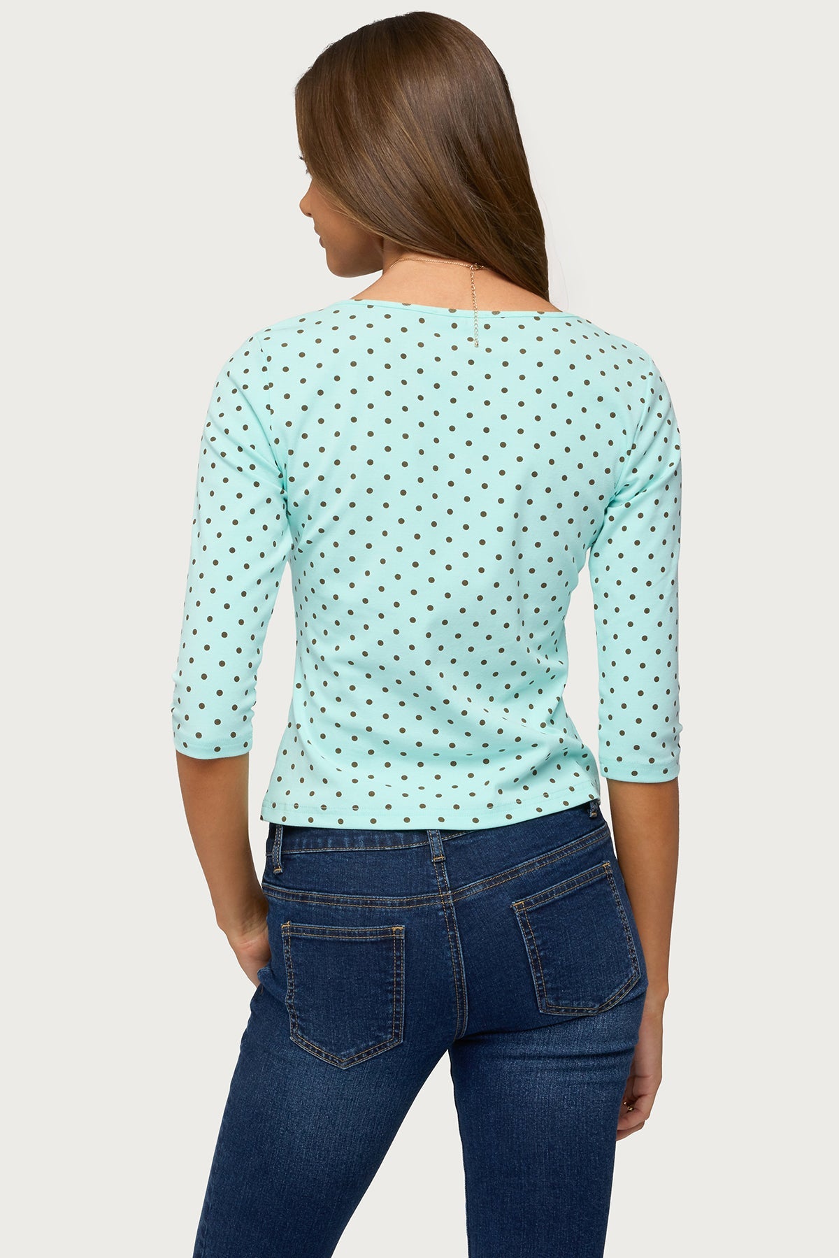 Lela Polka Dot Quarter Sleeve Top