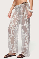 Candace Floral Texured Sheer Trousers