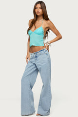 Allise Backless Sequin Halter Top