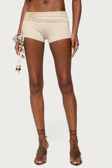 Thia Ruched Bead Foldover Shorts