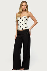 Cerise Buckle Low Rise Baggy Trousers