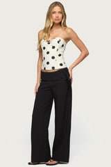 Cerise Buckle Low Rise Baggy Trousers