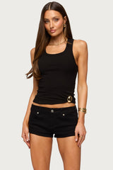 Klyah Metal Pendant Ribbed Tank Top