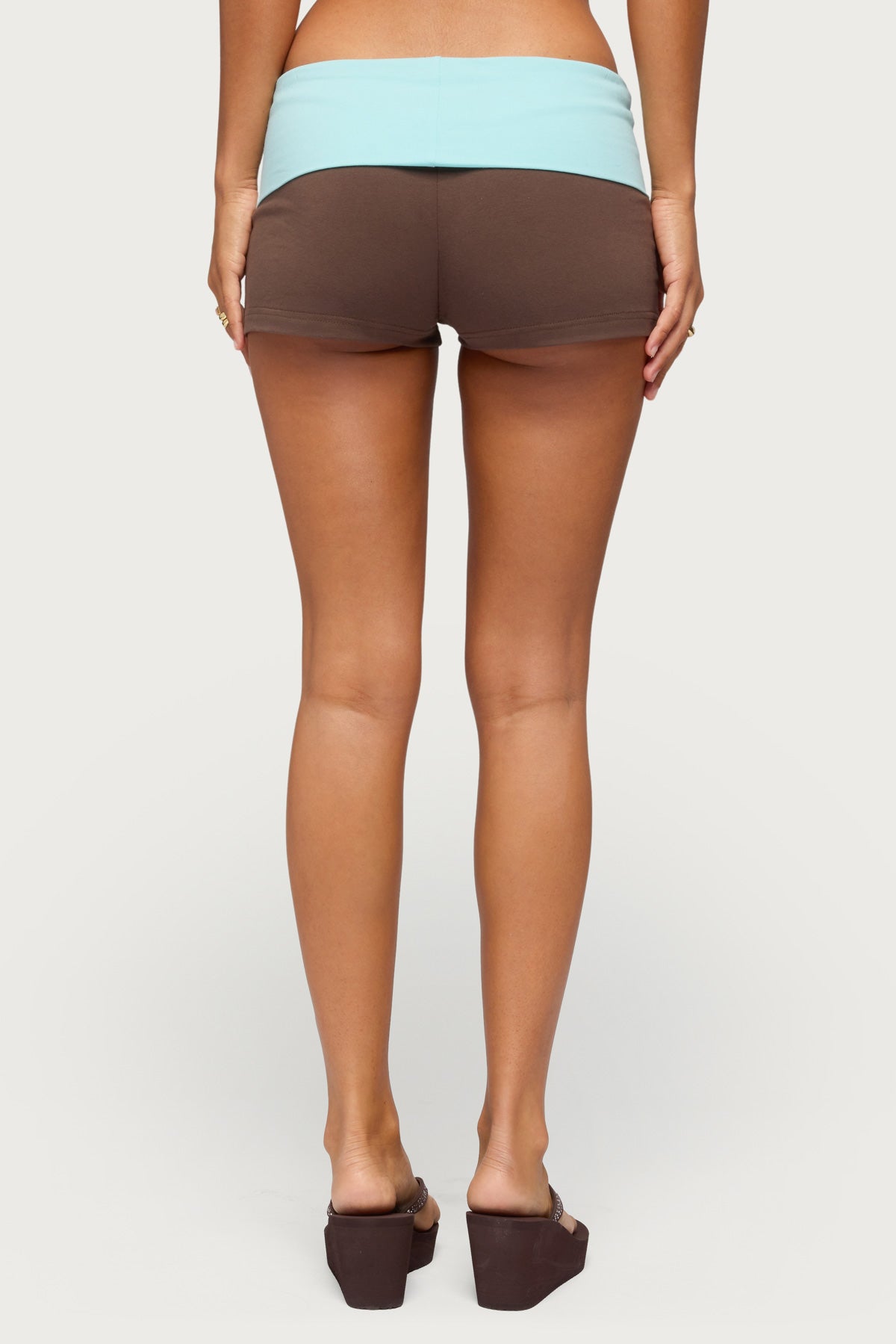 Emmey Contrast Foldover Shorts