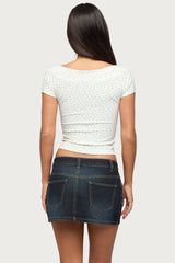 Raglan Boat Neck Floral Top