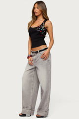 Natash Mixed Button Tank Top