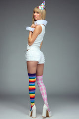 Argyle And Striped Mismatching Socks
