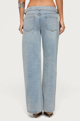 Buckled Low Rise Baggy Jeans