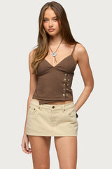 Dafna Asymmetric Button Tank Top