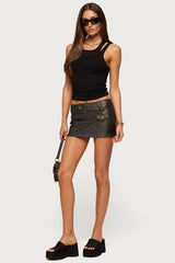 Gala Faux Leather Mini Skort