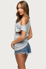 Ofelia Asymmetric Off Shoulder Ruched Top