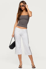 Milene Contrast French Terry Capri Trousers