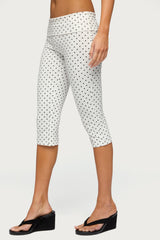 Eloisa Polka Dot Foldover Capri Trousers