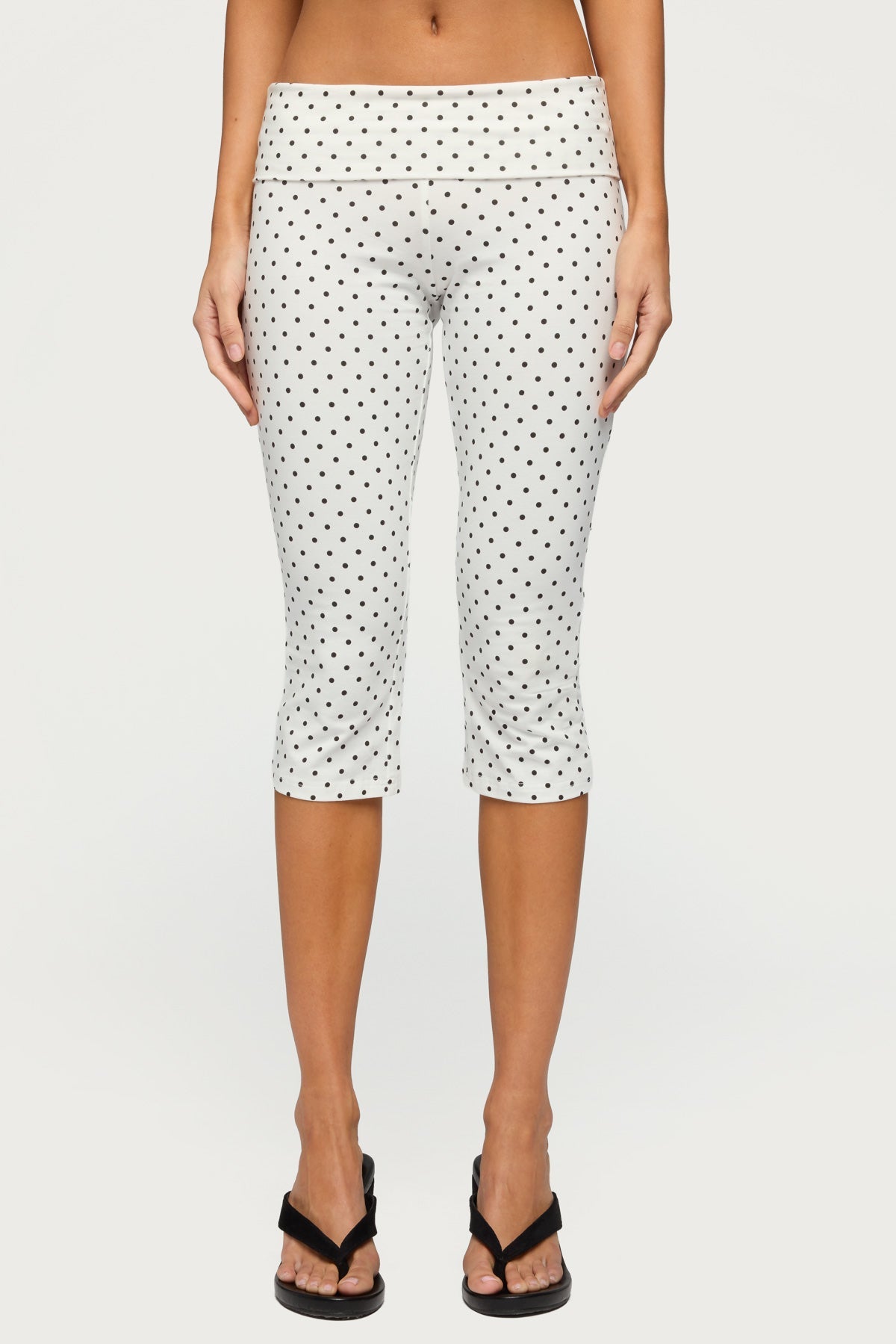 Eloisa Polka Dot Foldover Capri Trousers
