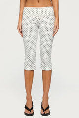 Eloisa Polka Dot Foldover Capri Trousers