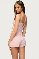 Alixa Pleated Detachable Straps Corset