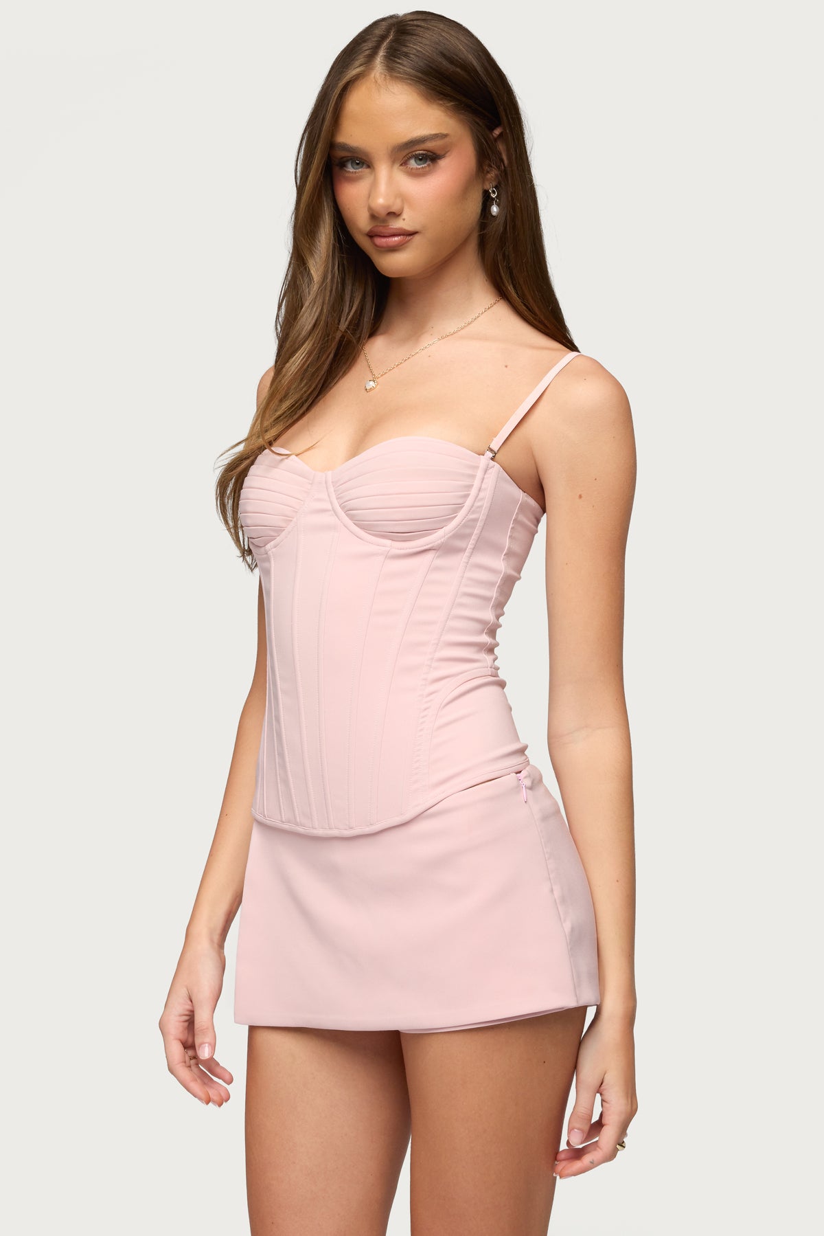 Alixa Pleated Detachable Straps Corset