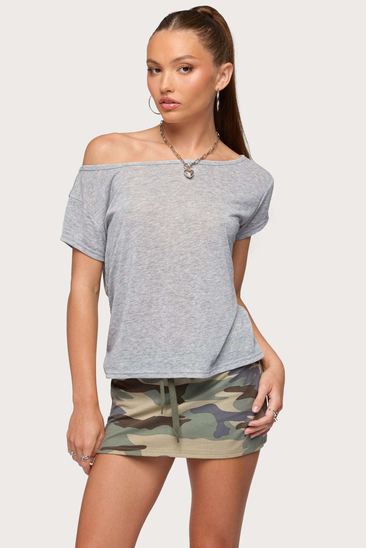 Amora Off Shoulder Sheer Top
