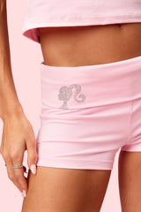Barbie™ Rhinestone Foldover Shorts