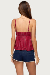 Belen Polka Dot Lacey Babydoll Top