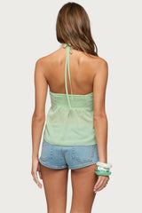 Kitty Sequin Chiffon Halter Top